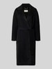 Milano Italy Płaszcz z wełny z kołnierzem z połami Czarny