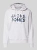 Jack & Jones Hoodie mit Label-Print Modell 'BRYAN' Hellgrau Melange