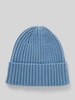 Jake*s Casual Beanie met brede omslag Jeansblauw