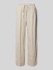 Vero Moda Loose Fit Bundfaltenhose aus Viskose-Leinen-Mix Modell 'JESMILO' Beige
