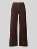 ONLY High waist wijdte broek van katoenmix model 'MADISON' Donkerbruin