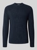 Casual Friday Gebreide pullover met ribboorden, model 'BRIAN' Marineblauw gemêleerd