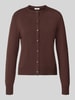 s.Oliver RED LABEL Regular Fit Strickjacke aus Viskose-Mix Dunkelbraun