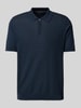 MAERZ Muenchen Poloshirt met ribboorden Oceaanblauw gemêleerd