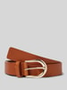 BOSS Riem van runderleer met doornsluiting, model 'Carol' Cognac