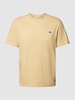 Lacoste T-Shirt mit Rundhalsausschnitt und Label-Stitching Beige