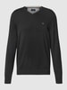 Christian Berg Men Sweatshirt mit V-Ausschnitt Dunkelgrau meliert