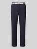 Christian Berg Woman chino met riem en achterzakken Donkerblauw