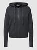 Jake*s Casual Gebreid jack met capuchon Antraciet