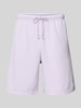 CHAMPION Regular Fit Bermudas mit Label-Stitching Flieder
