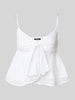 Gina Tricot Blusentop mit Spaghettiträgern und Knotendetail Weiss