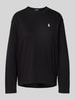 Polo Ralph Lauren Shirt met lange mouwen en labelstitching Zwart