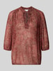 Jake*s Collection Regular Fit Bluse aus Viskose mit Schnürung und 3/4-Arm Rostrot
