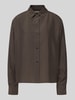 0039 Italy Overhemdblouse met knoopsluiting, model 'ELSA' Donkerbruin