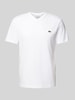 Lacoste T-Shirt mit Label-Stitching Modell 'Basic' Weiss