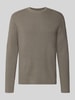 Lindbergh slim fit gebreide trui van katoenmix Taupe