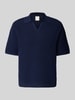 CK Calvin Klein Regular fit poloshirt met V-hals Marineblauw