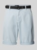 Tom Tailor Denim Szorty chinosy o kroju regular fit z paskiem Jasnoniebieski melanż