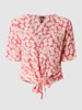 Pieces Blouse met knoopdetail, model 'Nya' Roze