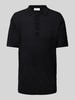 Lindbergh Relaxed Fit Poloshirt mit Knopfleiste Black