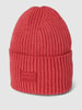 MOSS COPENHAGEN Beanie met labelpatch, model 'Kara' Lichtrood