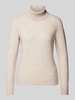 Christian Berg Woman Strickpullover mit Rollkragen Beige Melange