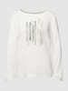 Tom Tailor Longsleeve aus Viskose mit Motiv-Print Offwhite