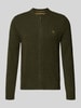 MCNEAL Regular Fit Strickjacke aus reiner Wolle mit Logo-Stickerei Khaki Melange