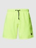 Shiwi Badehose mit Label-Patch Neon Gelb