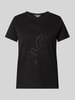 QS T-Shirt mit Label-Print Black