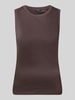 OPUS Top o kroju regular fit z czystej wiskozy model 'Inise' Ciemnobrązowy