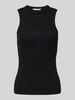 Tom Tailor Denim Slim Fit Tank Top aus Baumwoll-Mix in Ripp-Optik Black