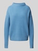 Jake*s Casual Oversized Strickpullover mit gerippten Abschlüssen Bleu