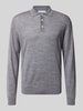 Manuel Ritz Regular fit poloshirt van scheerwol Lichtgrijs