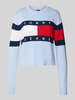 Tommy Jeans Strickpullover mit Logo-Detail Modell 'CENTER FLAG' Blau