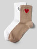 Jake*s Casual Socken mit Motiv-Stitching Weiss