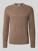 Casual Friday Gebreide pullover met ribboorden, model 'BRIAN' Taupe gemêleerd