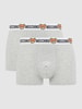 Moschino Swim + Underwear Trunks mit Stretch-Anteil im 2er-Pack Mittelgrau meliert