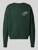 PROHIBITED Sweter z dzianiny o kroju relaxed fit z czystej bawełny Ciemnozielony