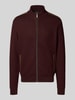 bugatti Sweatjack met opstaande kraag, model 'Selanik' Bordeaux