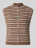 PIECES Regular Fit Weste mit Woll-Anteil Modell 'SIRA' Mittelbraun Mel