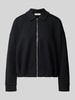 Christian Berg Woman Sweatjack met platte kraag Zwart