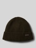Barbour Beanie van wolmix, model 'CARLTON' Donkergroen