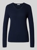 Christian Berg Woman Gebreide pullover met V-hals Donkerblauw