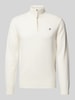 Gant Gebreide pullover met labelstitching, model 'SUPERFINE' Offwhite