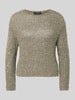 Marc Cain Gebreide pullover met wol en pailletten Olijfgroen