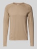 Jack & Jones Shirt met lange mouwen en geribde ronde hals, model 'BREEZE' Beige