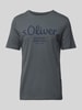 s.Oliver RED LABEL T-shirt met labelprint Antraciet