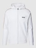 BOSS Green Sweatjacke mit Label-Print Modell 'Sicon' Weiß