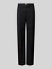 Brax Straight fit stoffen broek met viscose, model 'Maine' Zwart